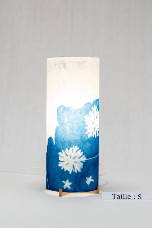 Lampe de chevet en cyanotype aux feuilles S1
