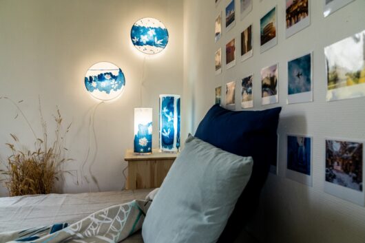 Lampes en cyanotype chambre