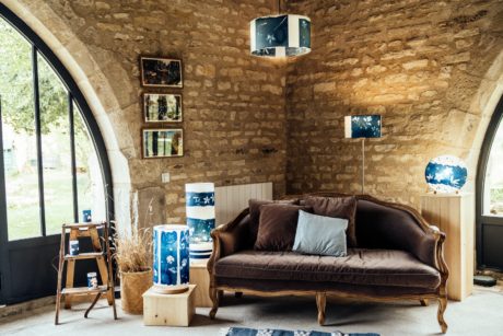 Lampes en cyanotype pour le salon