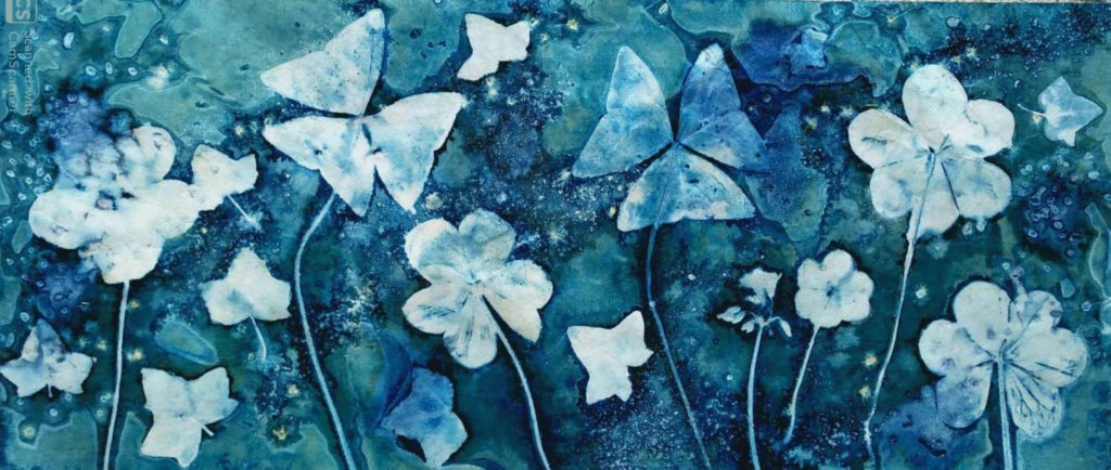 Cyanotype agnes Clairand trefles