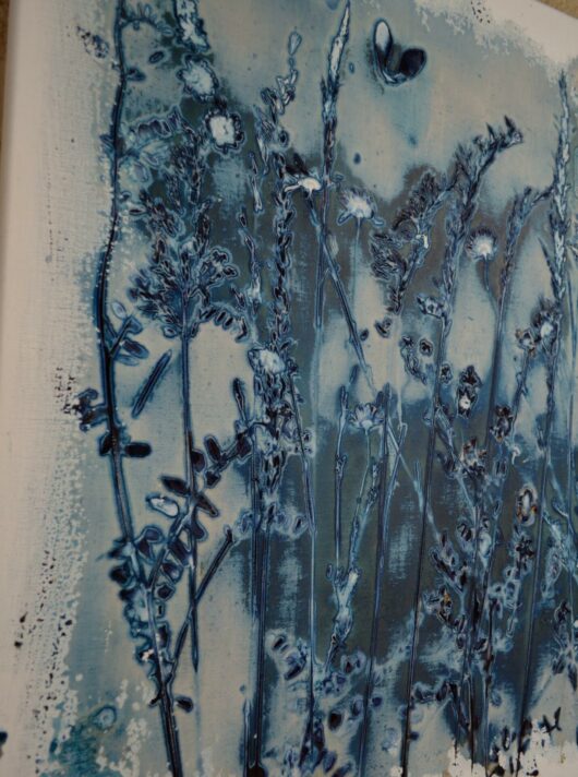 Cyanotype aux fleurs sauvages sur châssis – Image 3
