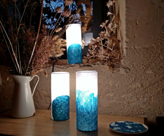 Lampe "lys" en cyanotype – Image 4