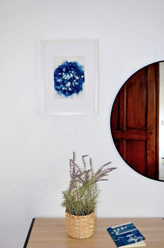 Cyanotype "maru" aux fleurs de printemps