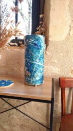 Lampe en cyanotype ouvertures végétales – Image 2