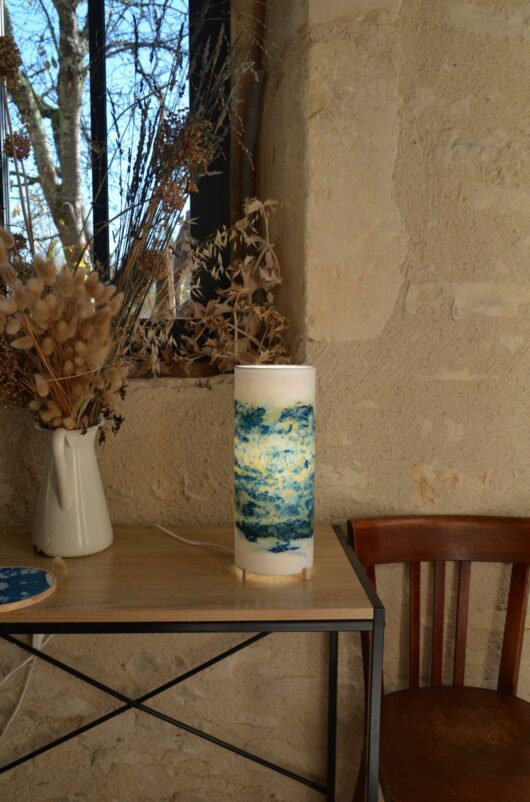 Lampe en cyanotype "les Nymphéas"