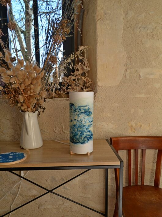 Lampe en cyanotype "les Nymphéas" – Image 2
