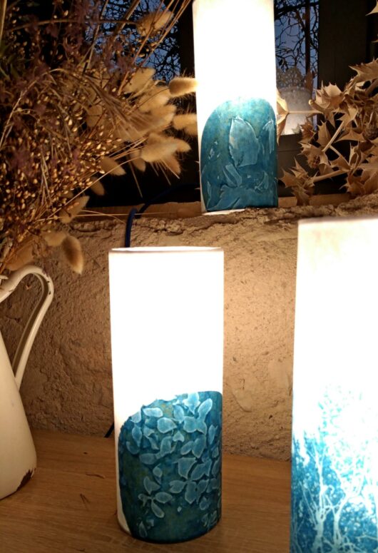 Lampe "lys" en cyanotype – Image 3