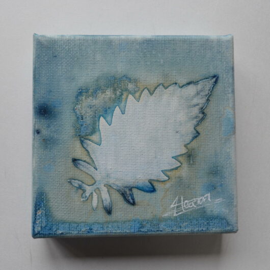 Cyanotype au chanvre des marais sur châssis