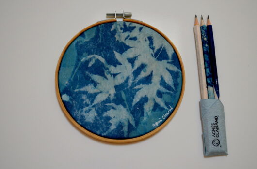 Cyanotype "bulle de bonheur" aux feuilles d'érable – Image 2