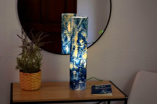 Lampe en cyanotype aux coquelicots – Image 3