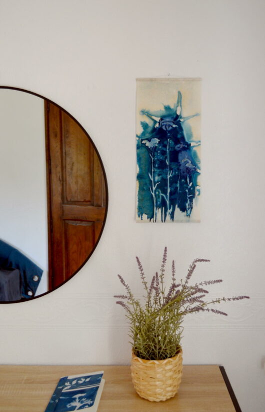 Cyanotype en kakemono à l'origan