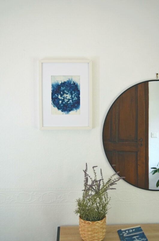 Cyanotype "maru" aux fleurs de printemps 2