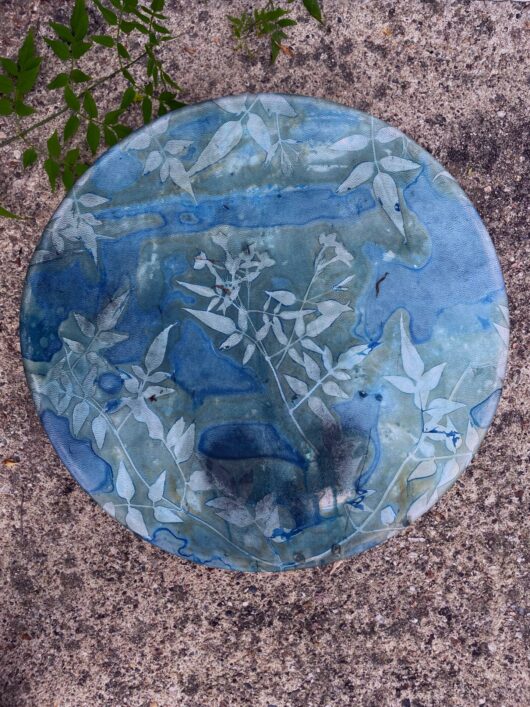 Tambour chamanique avec cyanotype au jasmin