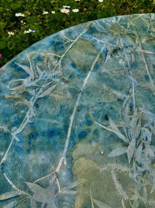 Tambour chamanique avec cyanotype au saule – Image 2
