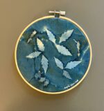 Cyanotype "bulle de bonheur" aux feuilles de lamier